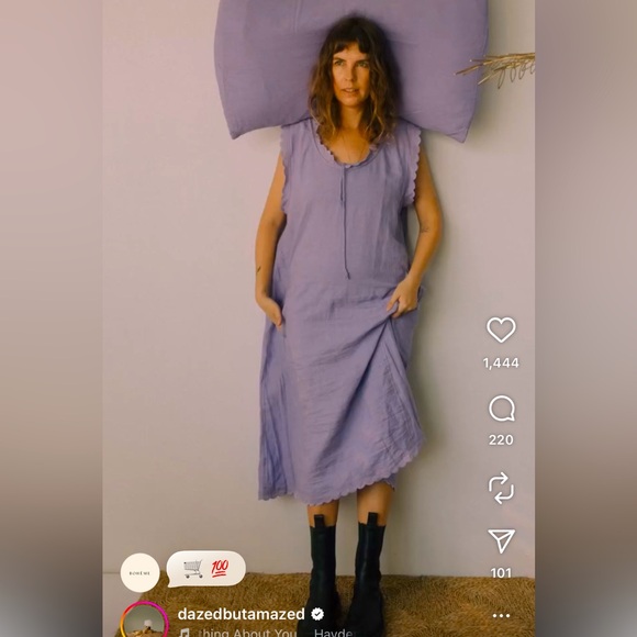 Dazed but Amazed - DBA -  linen heritage slip dress - Picture 1 of 6